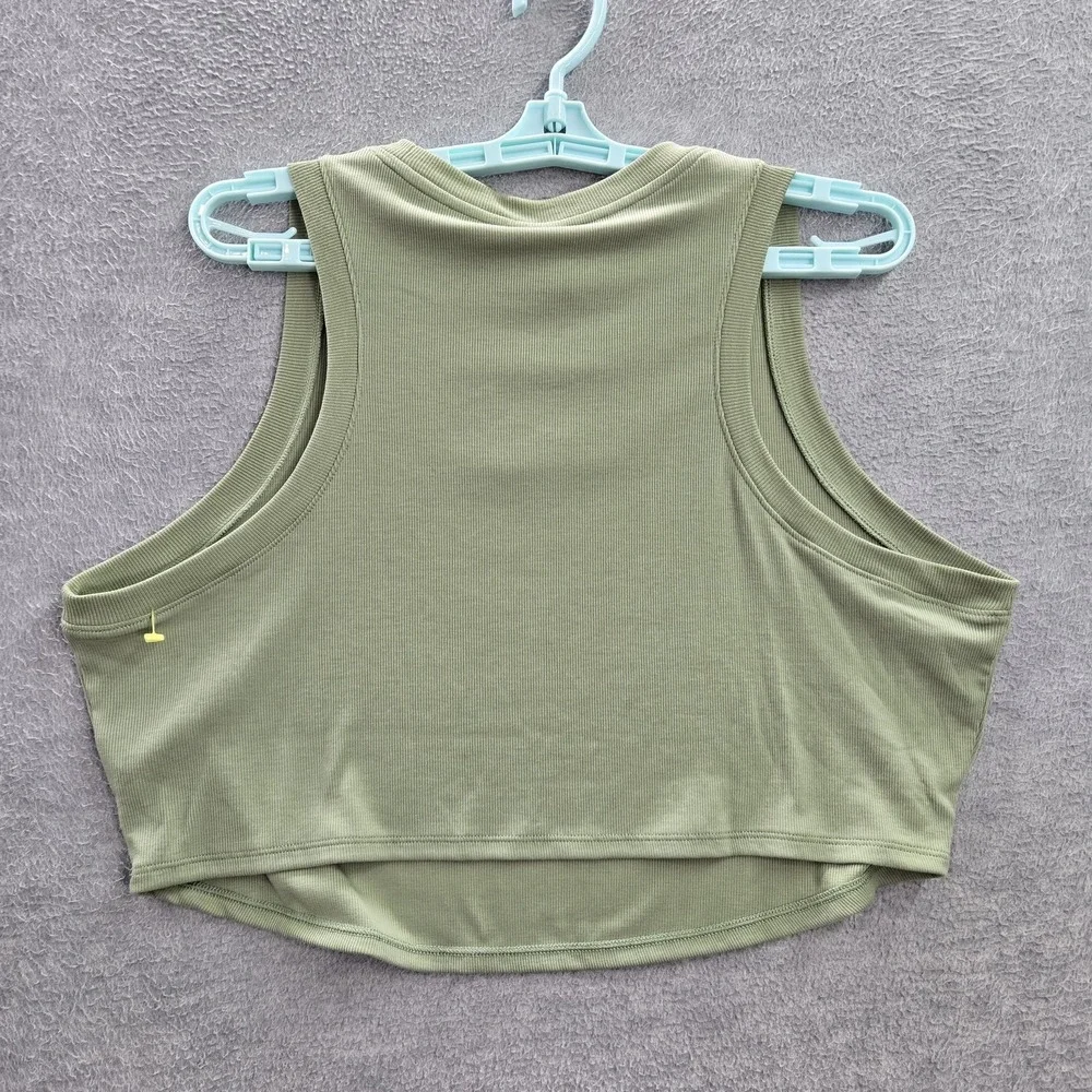 Nike Women Tank Top XL Green Activewear Logo Lifestyle Ribbed Crew Neck NWT‎